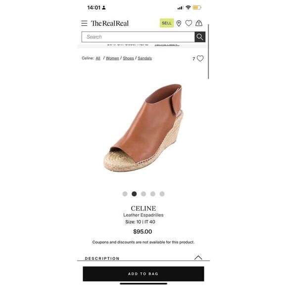 Celine Tan leather wedge espadrilles - Picture 3 of 11